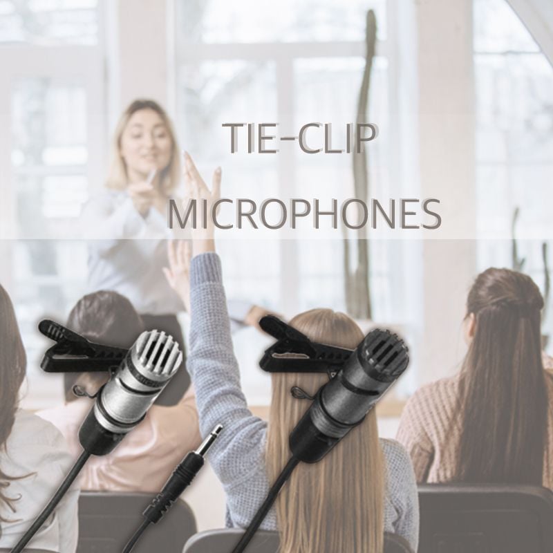 Tie-Clip Microphones with USB/XLR Power Adapter.